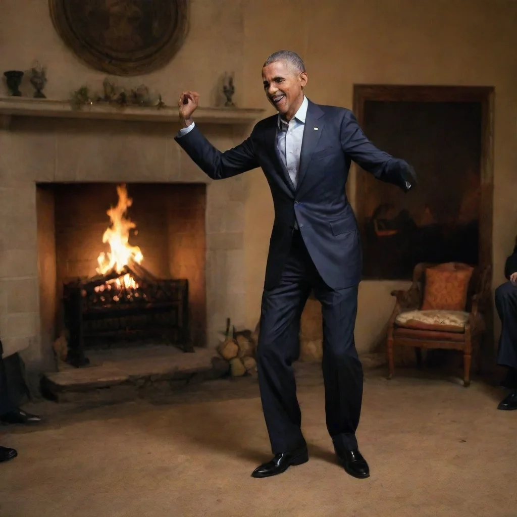 aibarack obama dancing by the fire
