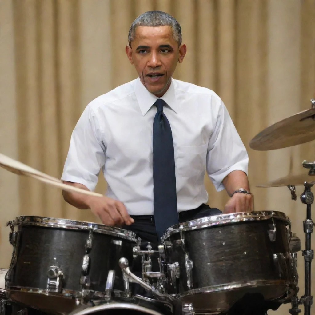 barack obama playing drums