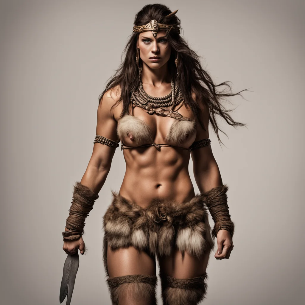 aibarbarian woman warrior wearing loin cloth good looking trending fantastic 1