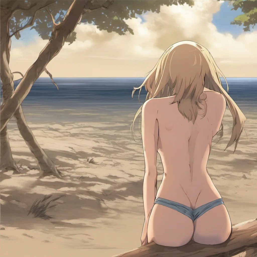 aibare backside%2C sandy background anime