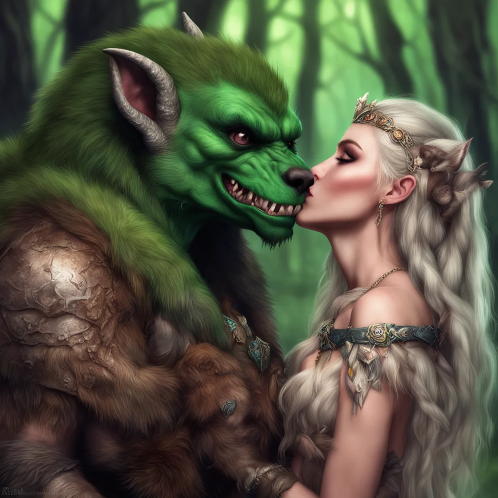 beautiful elven princess kisses gnoll shaman amazing awesome portrait 2