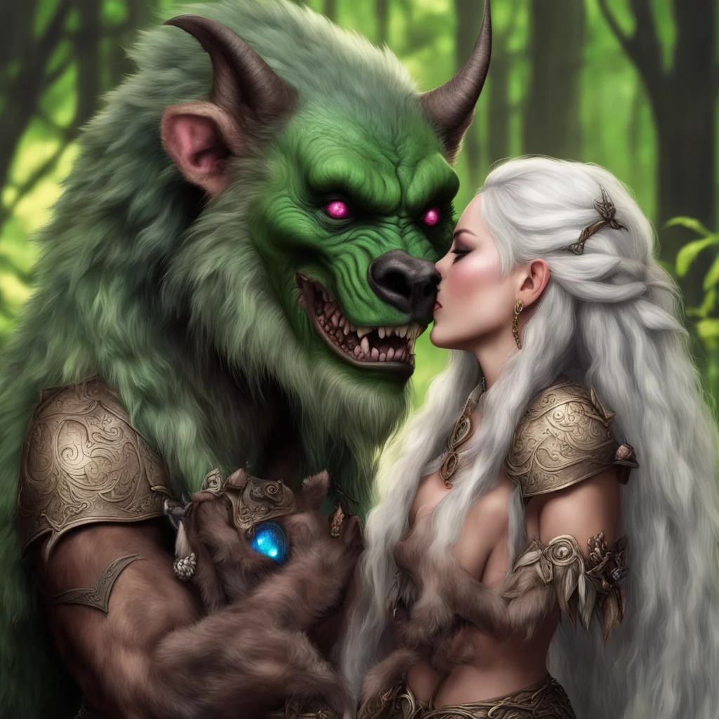 aibeautiful elven princess kisses gnoll shaman good looking trending fantastic 1