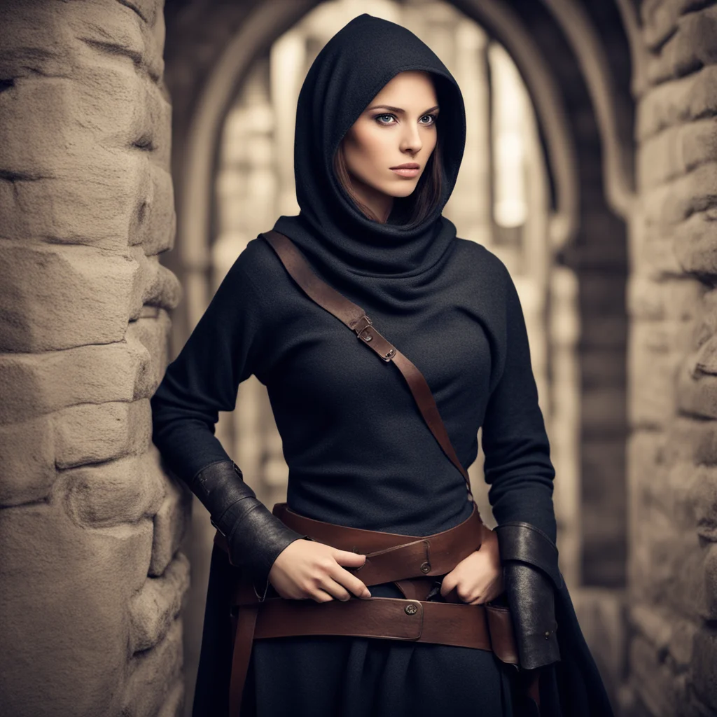 aibeautiful female thief in medival stocks amazing awesome portrait 2