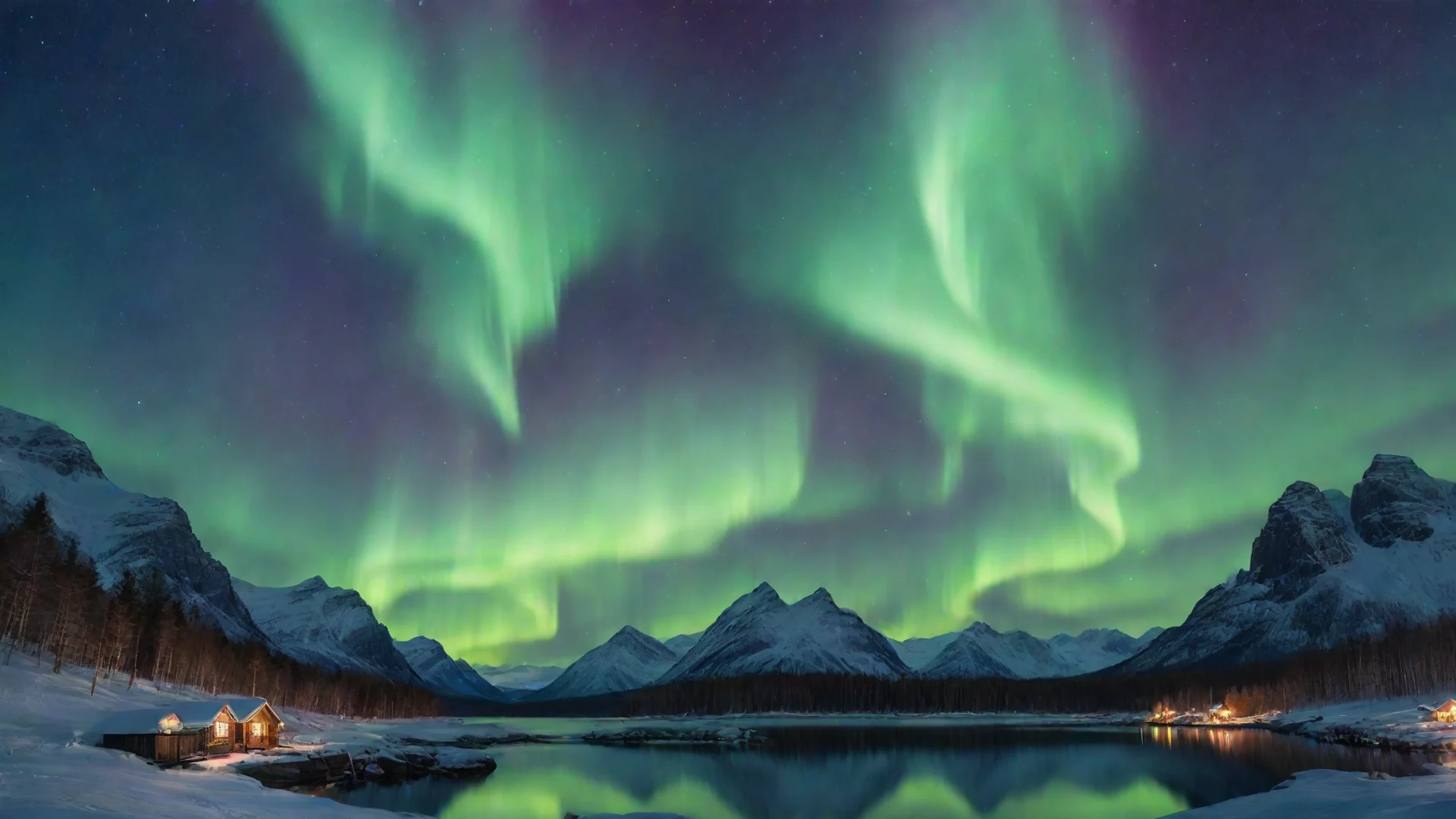 aibeautiful landscape%2C northen lights%2C god opening the sky%2C god%2C starry night%2C masterpiece wide