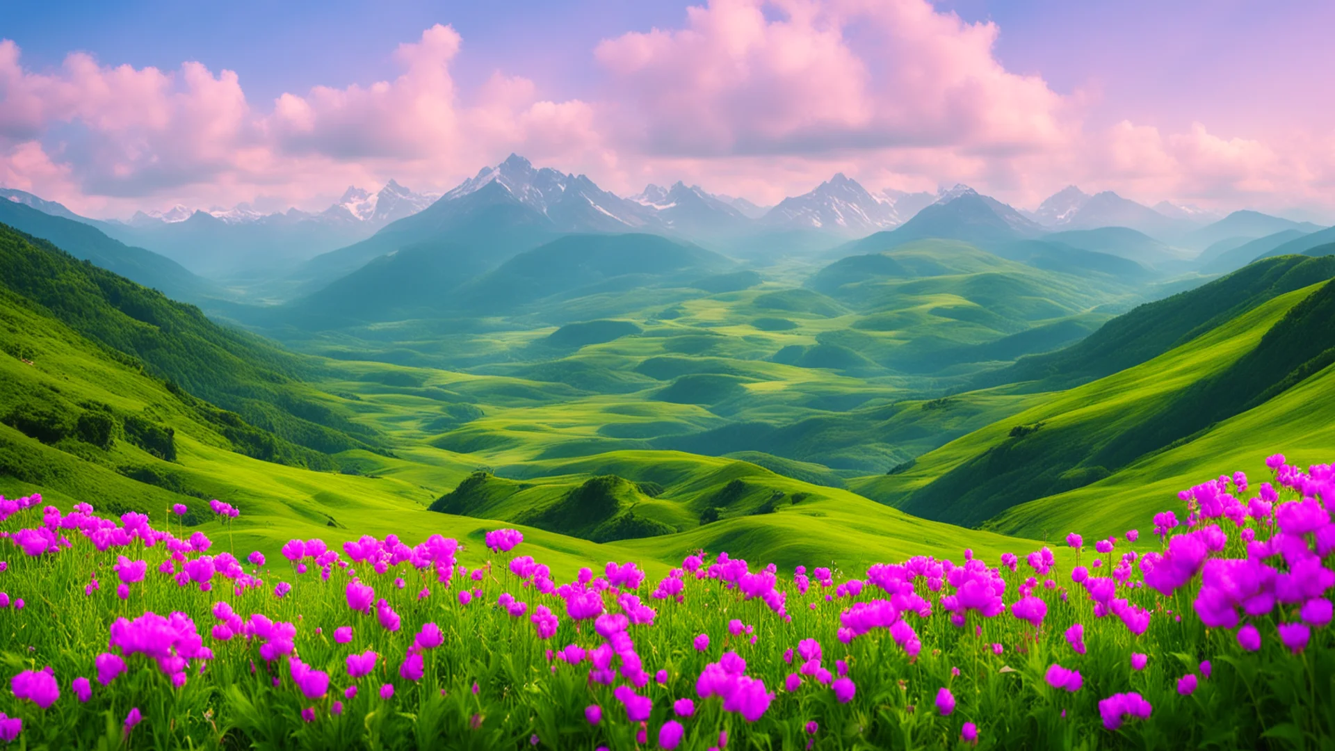 beautiful scenery amazing land peaceful lowfi flowers hills wide