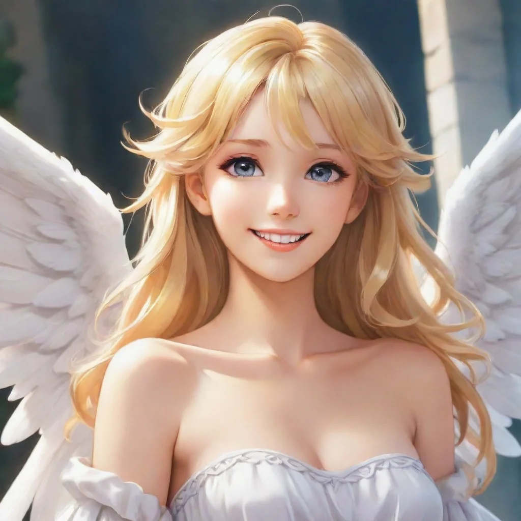 aibeautiful smiling blonde anime angel