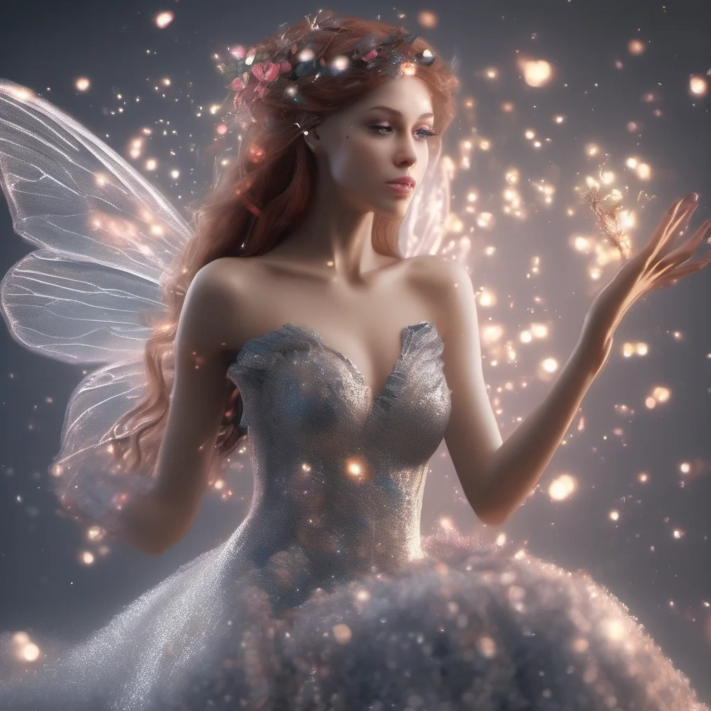 beautiful woman fairy unreal trick elegance particles realistic good looking trending fantastic 1