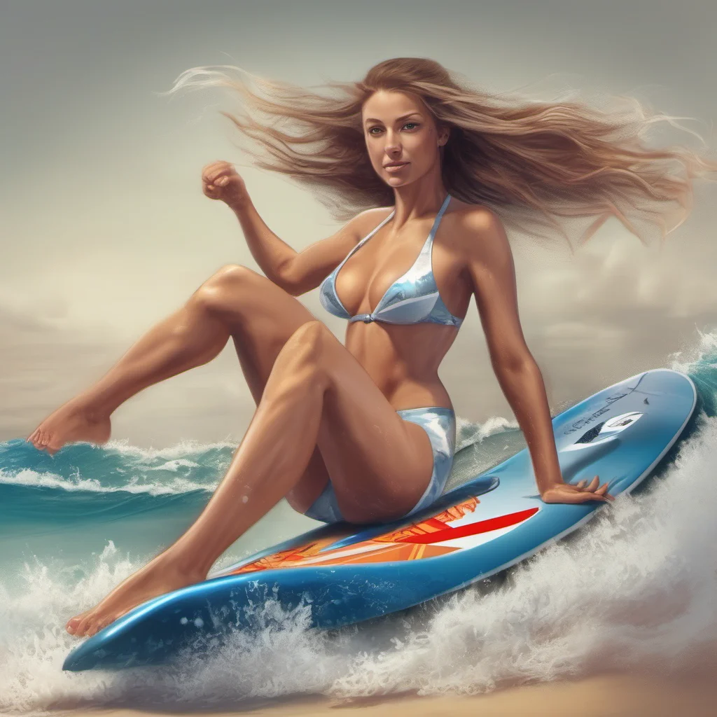 beautiful woman surfing bikini unreal trick elegance realistic good looking trending fantastic 1