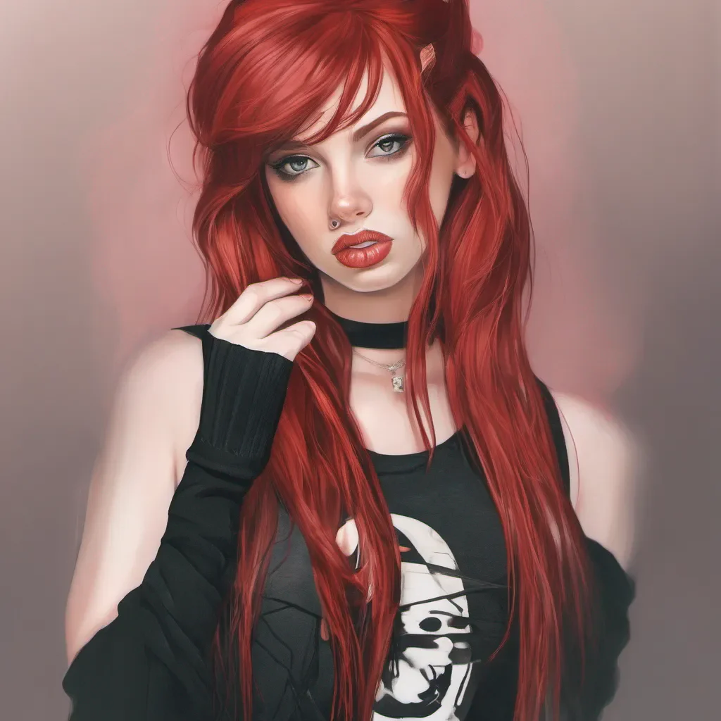 aibeauty grace girl with a lip piercing and red hair good looking trending fantastic 1