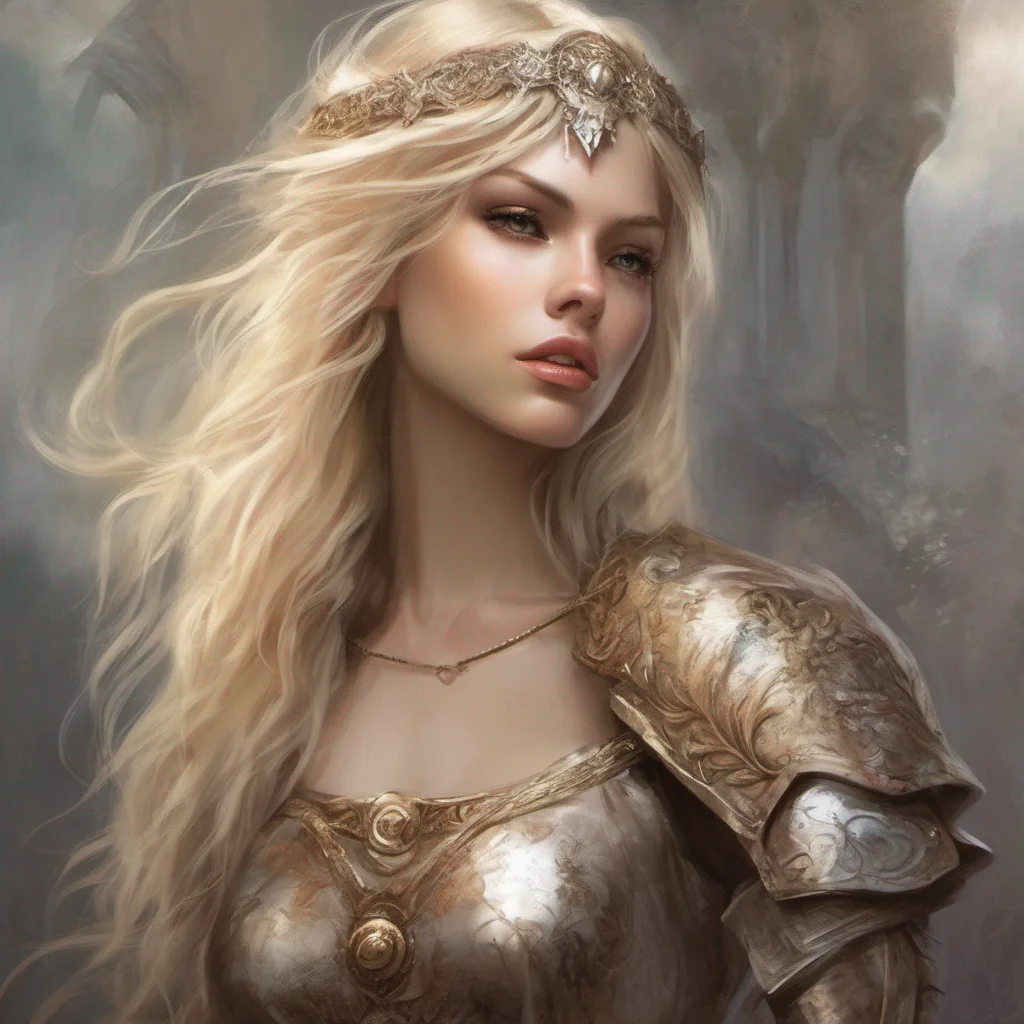 aibeauty grace seductive fantasy art warrior princess goddess celestial blonde blond brown eyes confident engaging wow artstation art 3