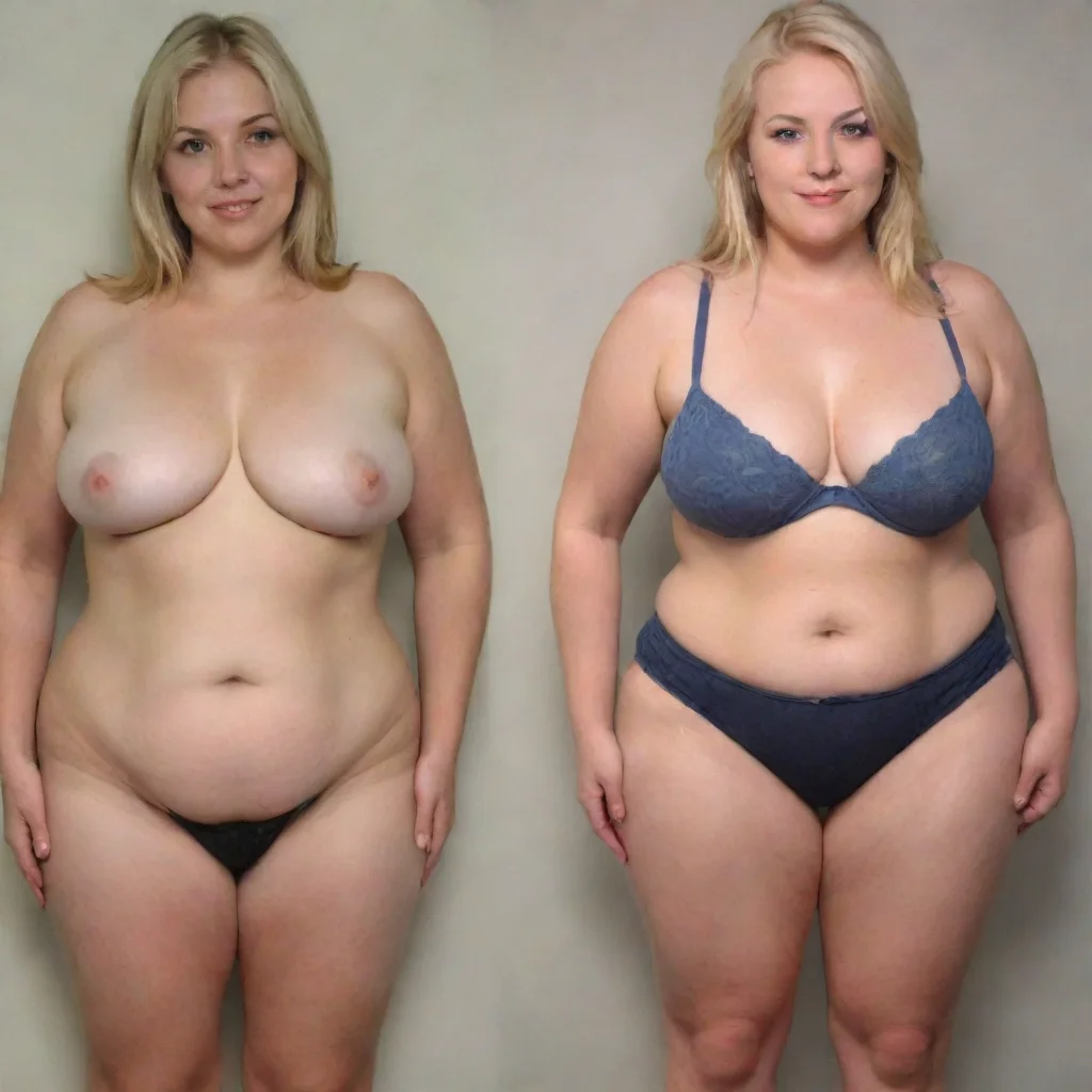 before and after huge weight gain blonde