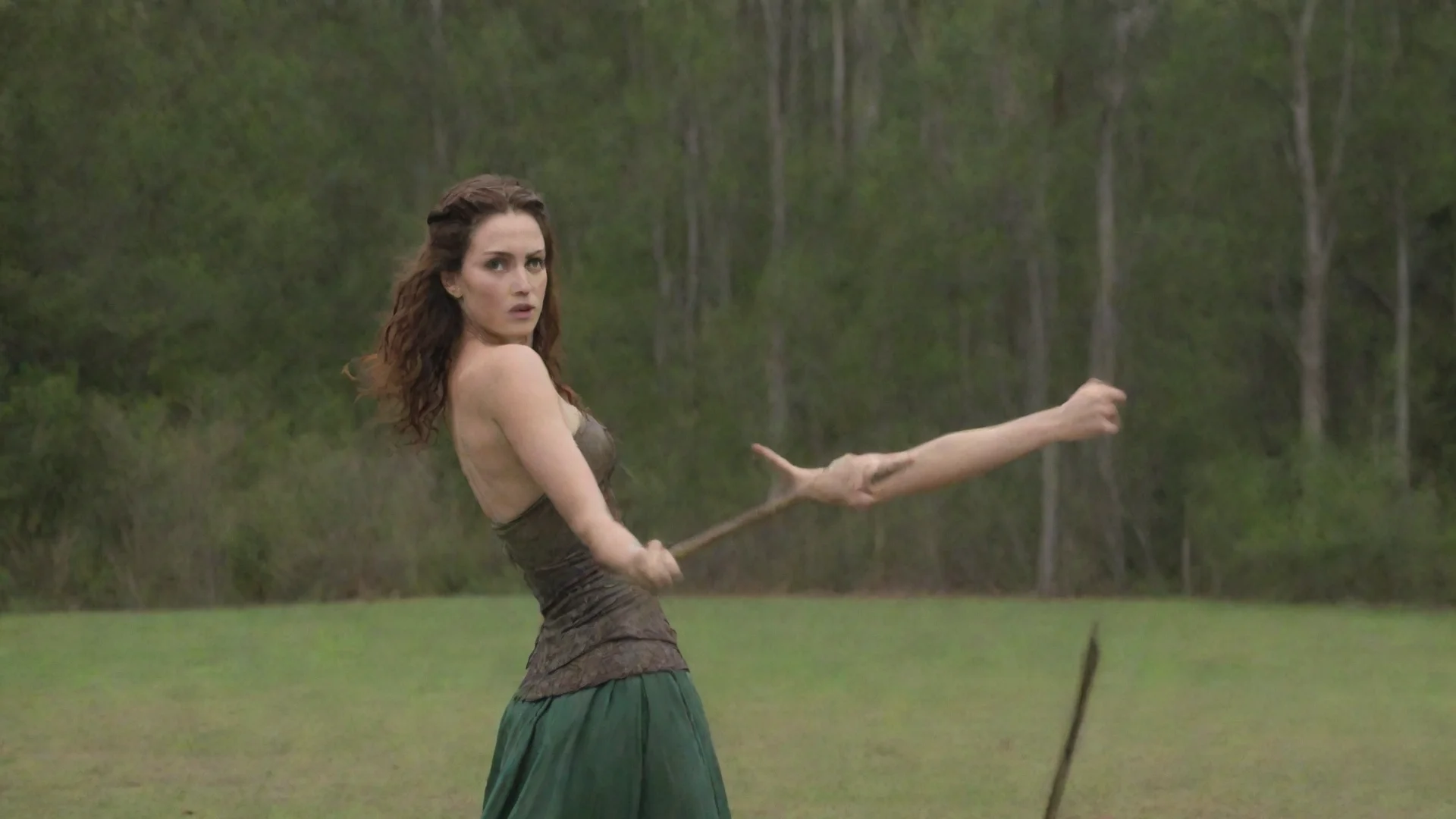 aibella throwing a spear wide