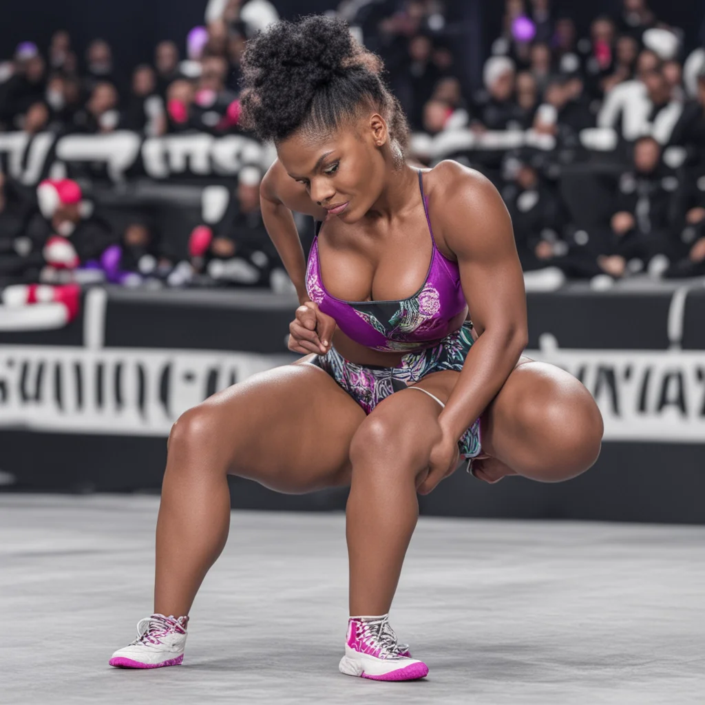 bianca belair in a ankle lock barefoot