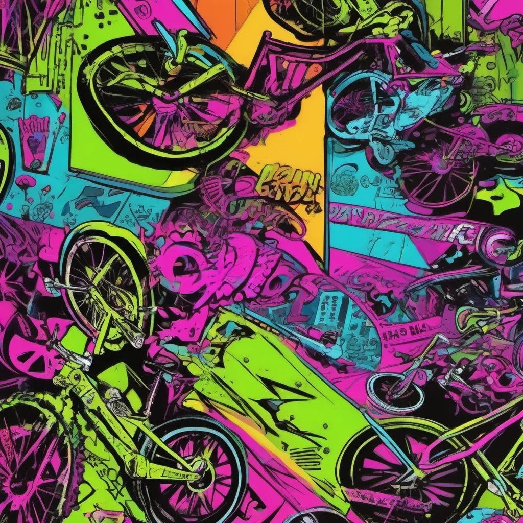 bicycle neon punk comic book confident engaging wow artstation art 3