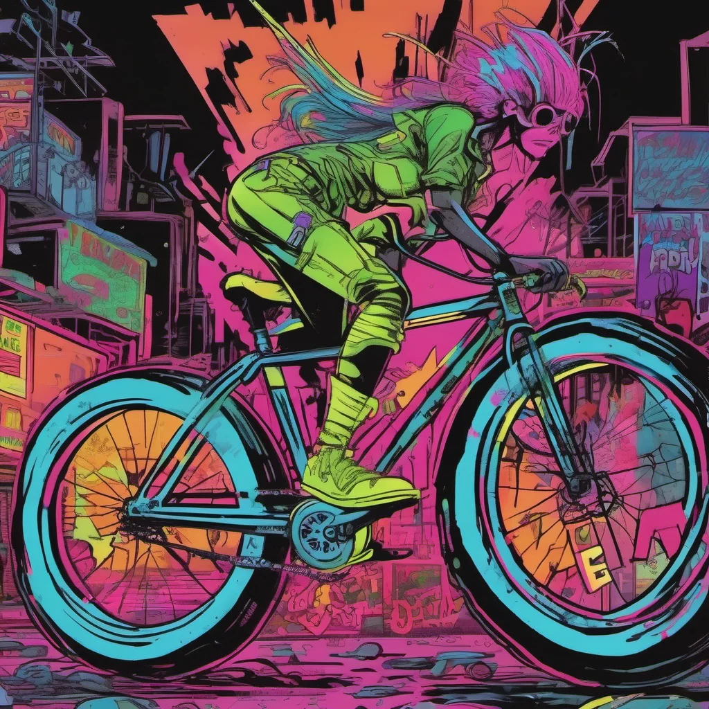 bicycle neon punk comic book good looking trending fantastic 1
