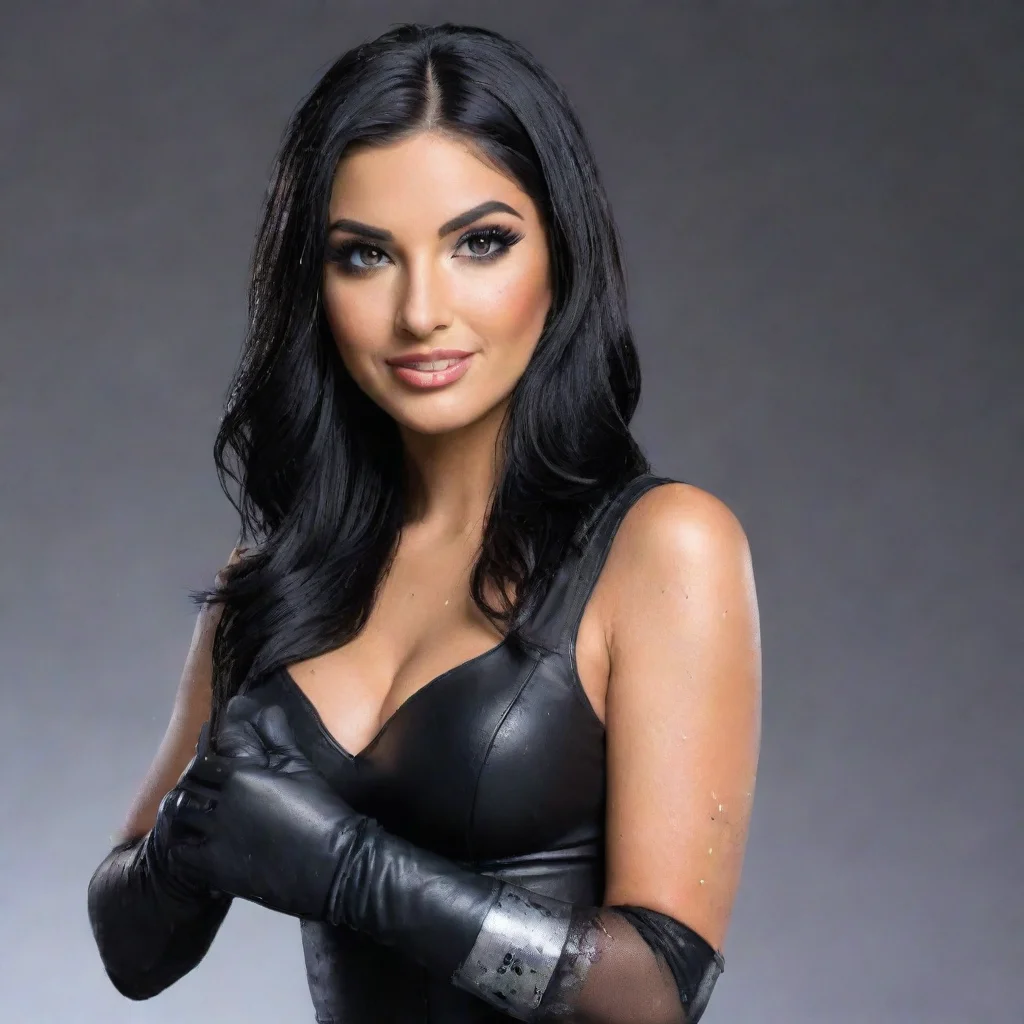 aibillie kay from the iiconics  smiling with black gloves and gun and mayonnaise splattered everywhere%5D