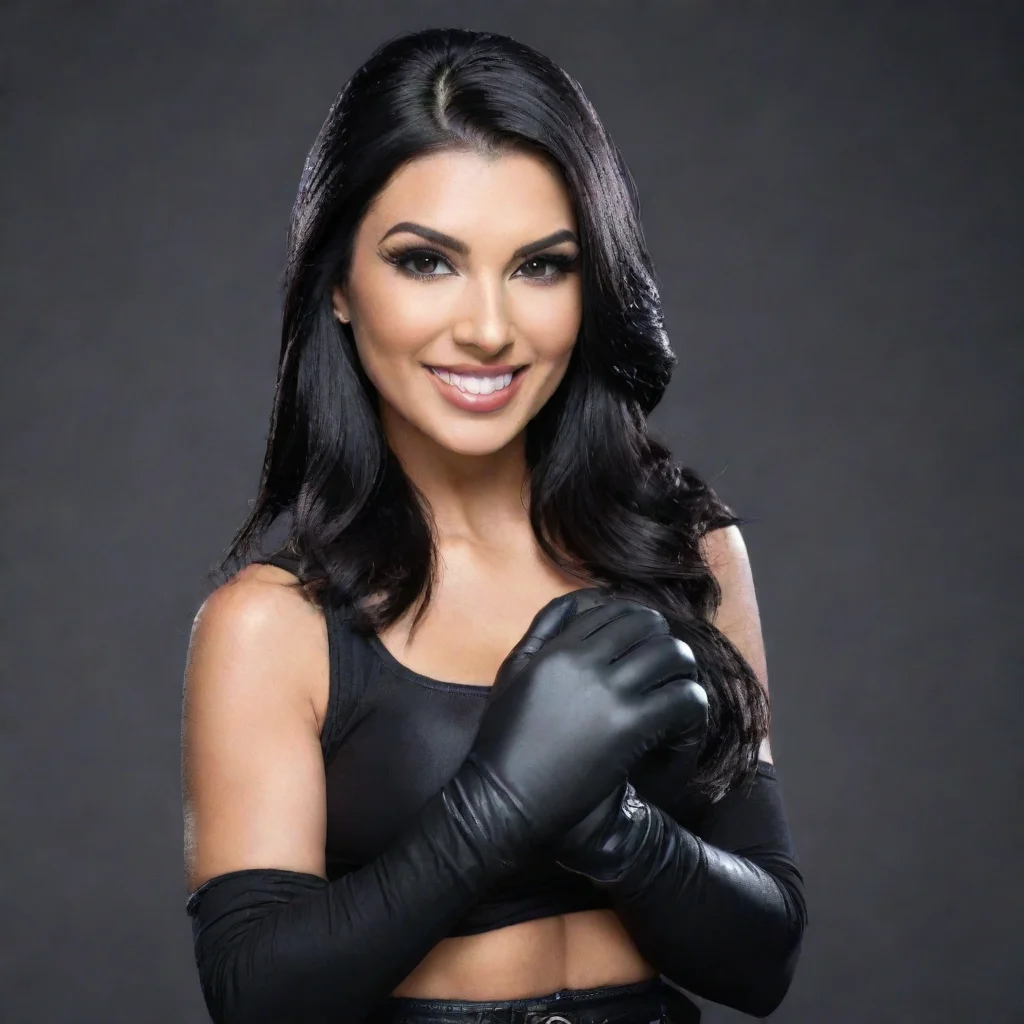 aibillie kay smiling with black gloves and gun
