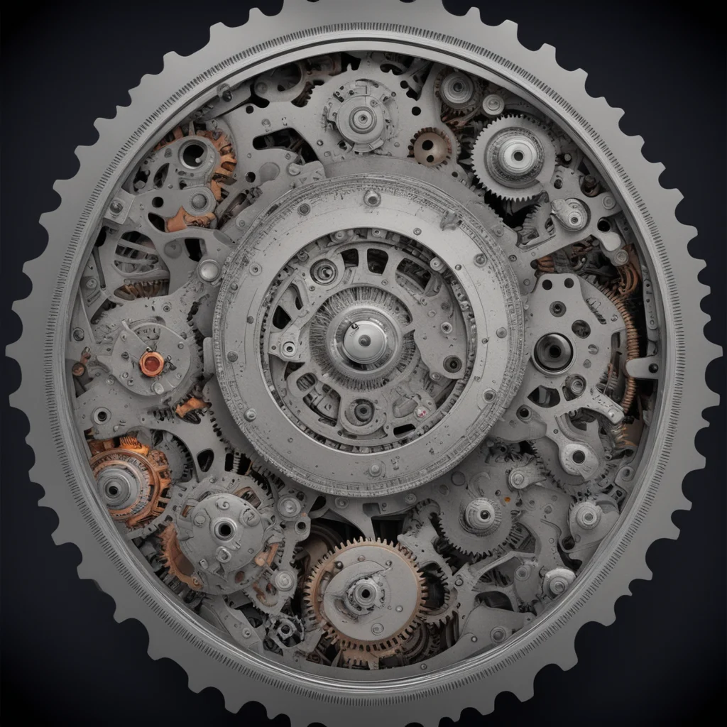 biomechanical watch movement with moving gears monster psychodelic hyper realistic