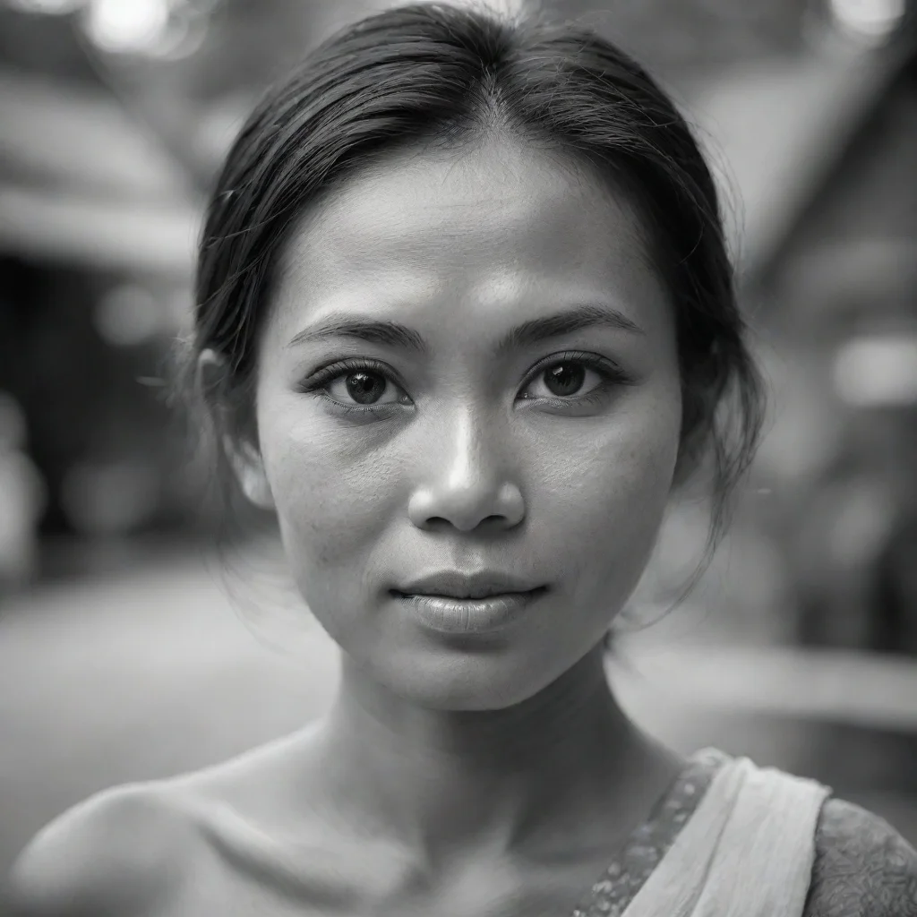 black and white portrait thai