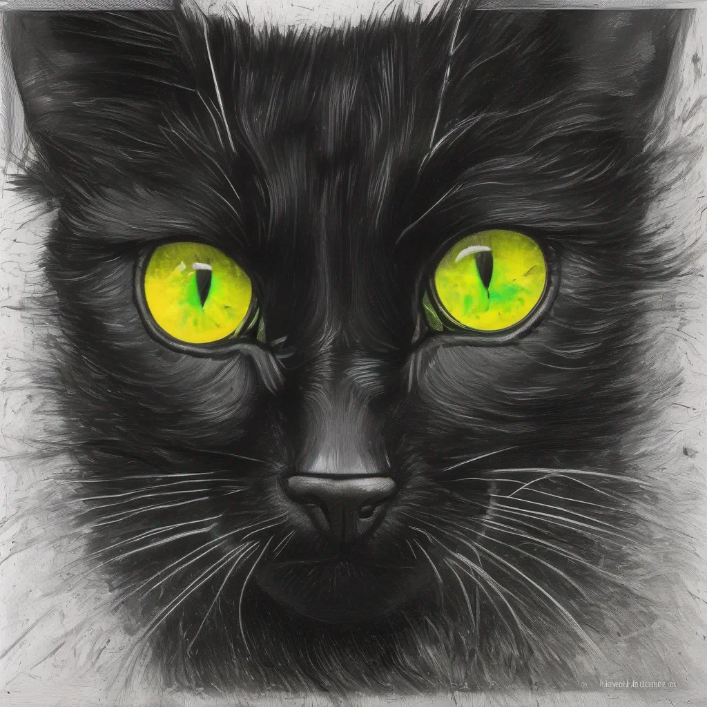 aiblack cat yellow green eyes confident engaging wow artstation art 3