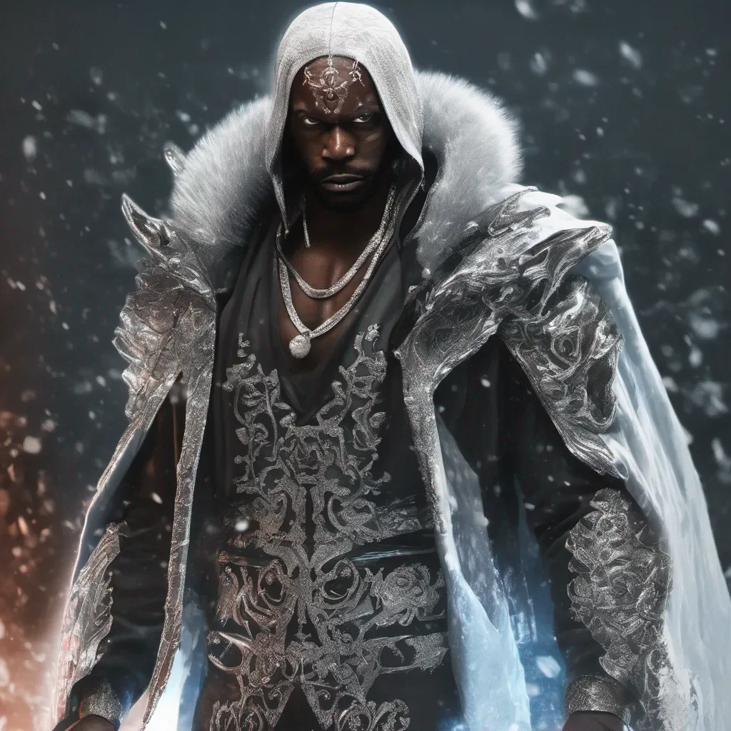 aiblack man evil villian with ice sword good looking trending fantastic 1