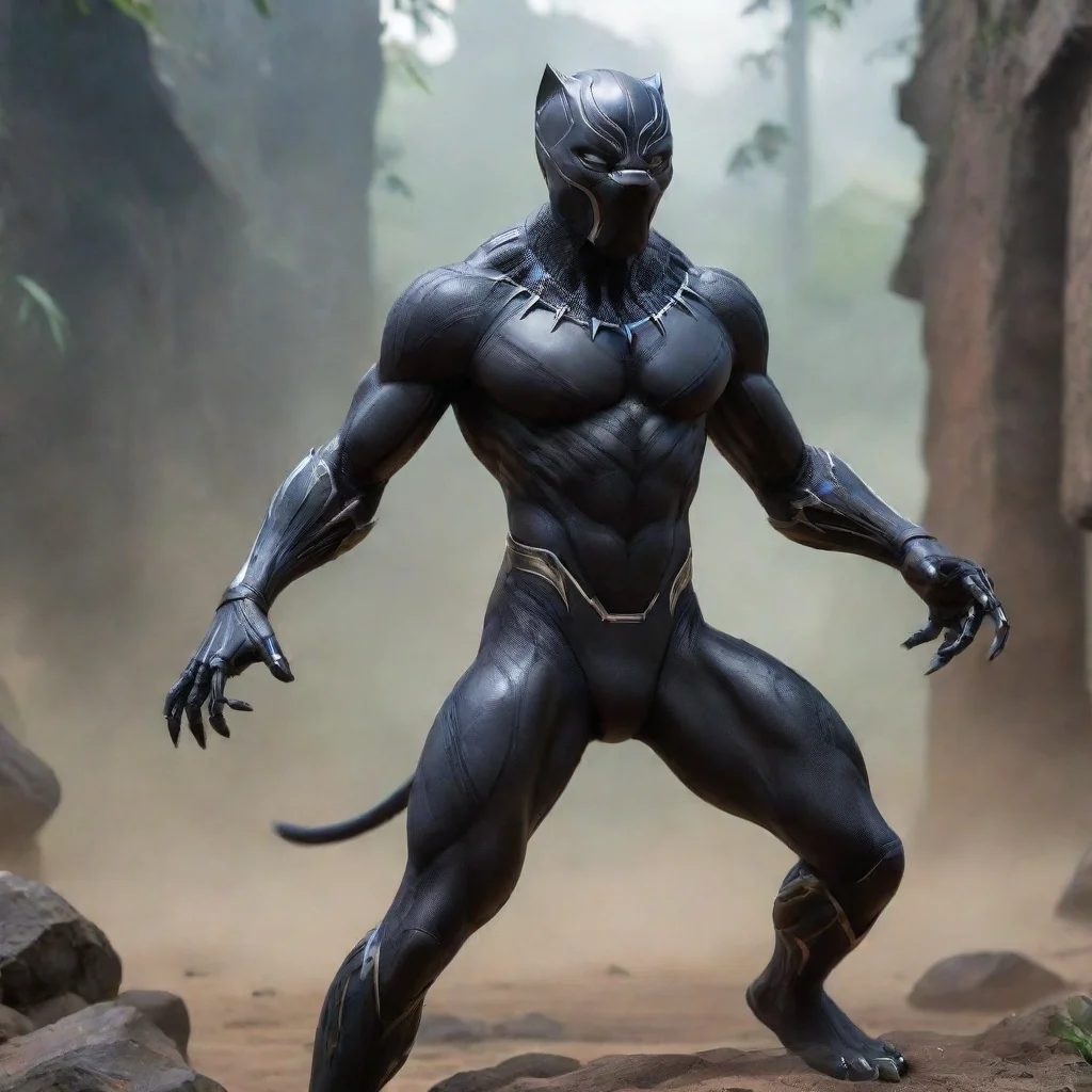 aiblack panther humanoid fighter