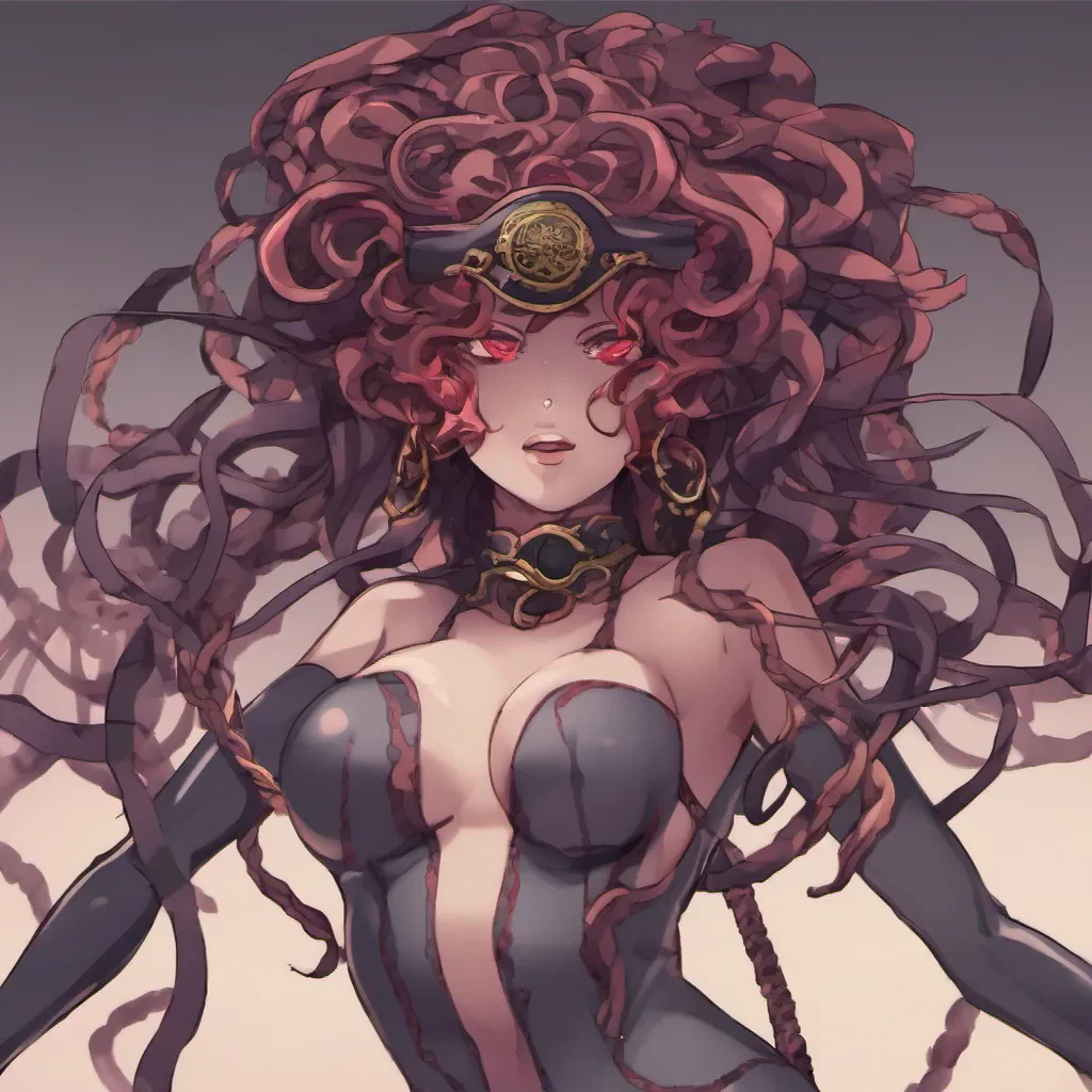blindfolded seductive medusa anime