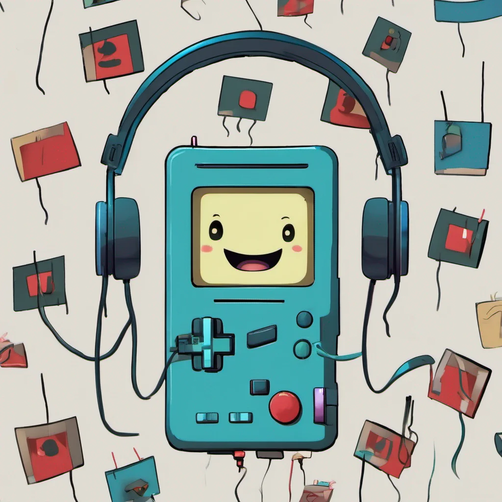bmo liatening to music with headphones amazing awesome portrait 2