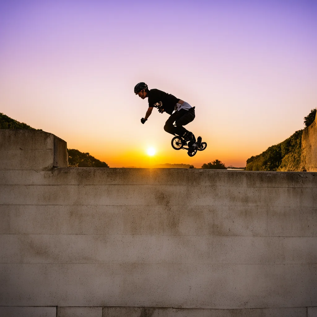 bmx rider on a wall at sunset amazing awesome portrait 2