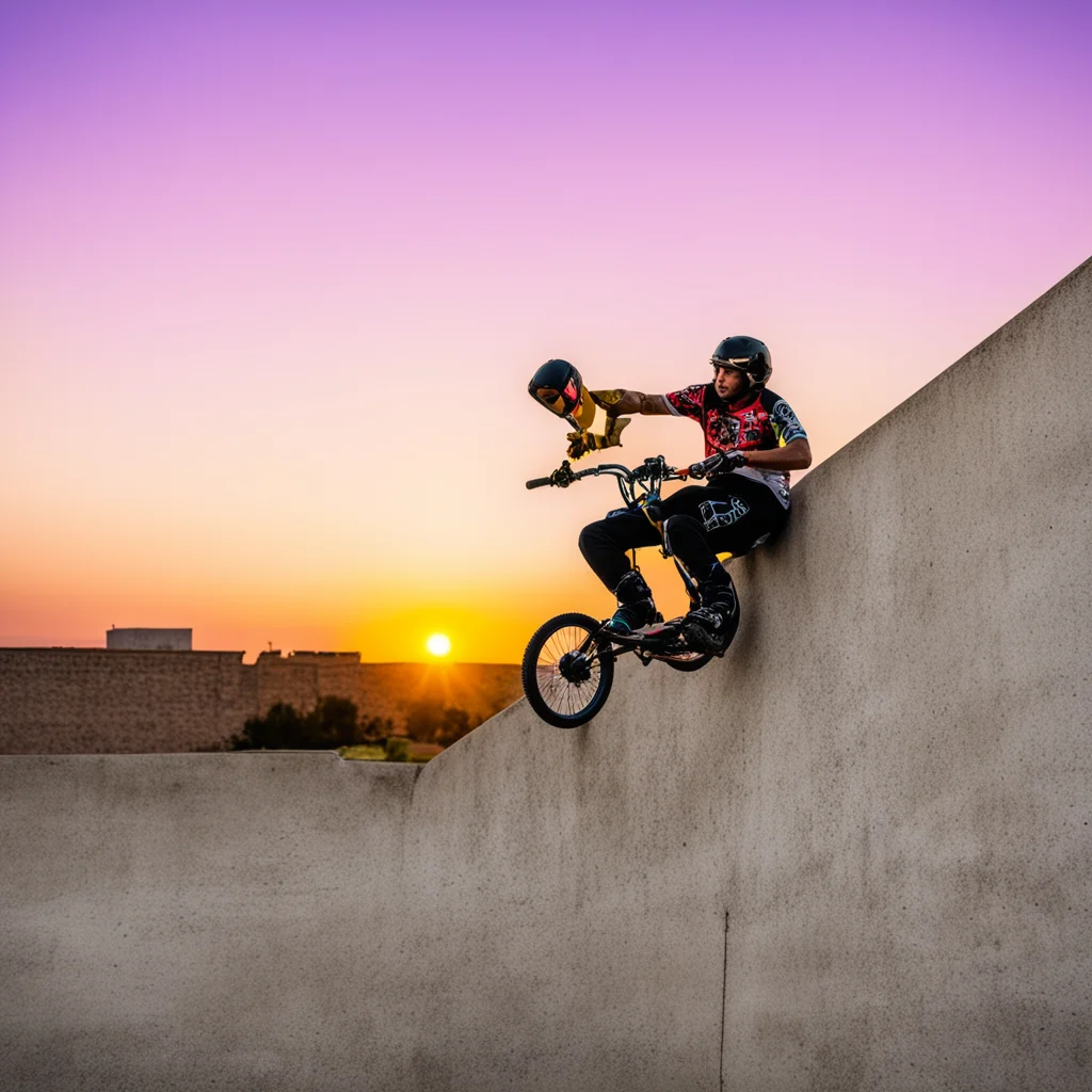 bmx rider on a wall at sunset good looking trending fantastic 1