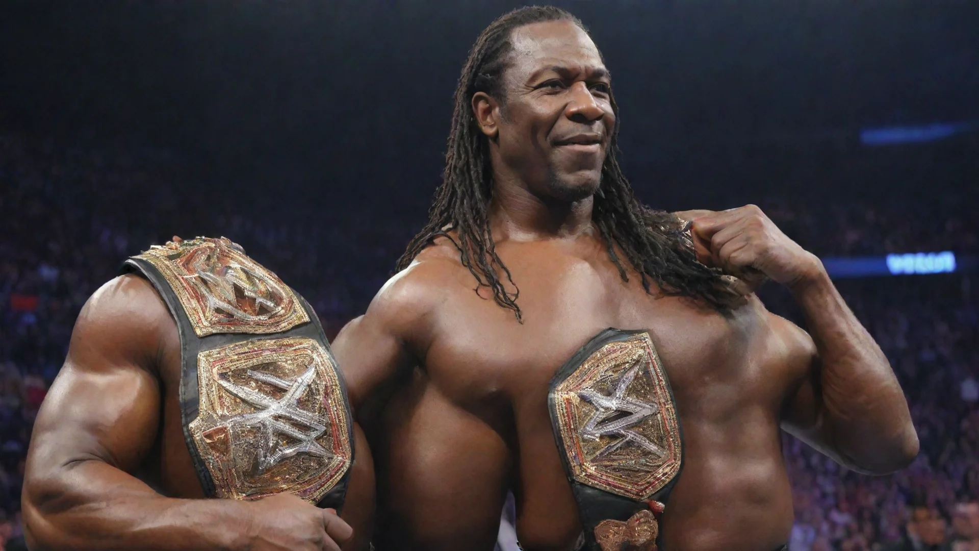 aibooker t holding wwe champion  wide