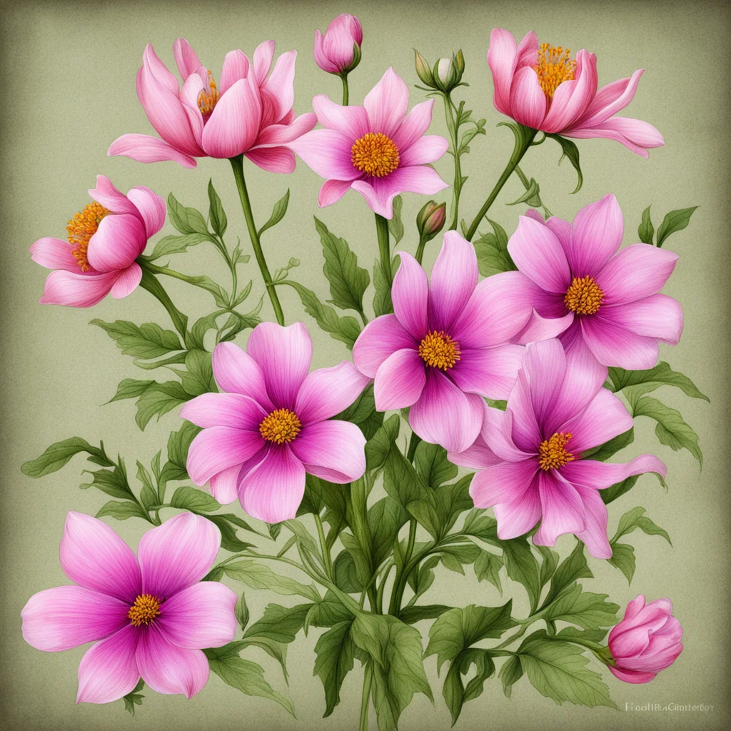 aibotanical illustration epic flowers