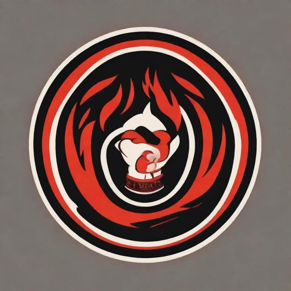 boxing logo circle fire laur 