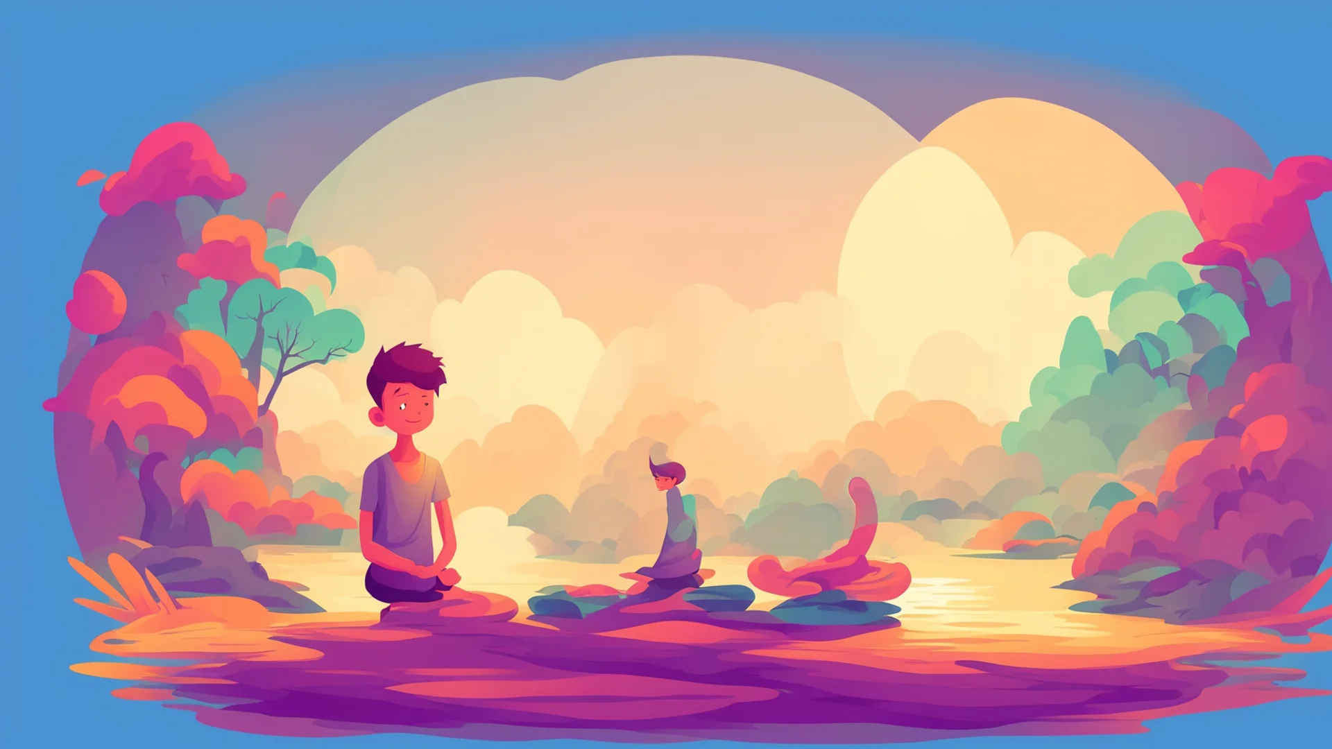 aiboy doing meditation in vector illustration good looking trending fantastic 1 wide