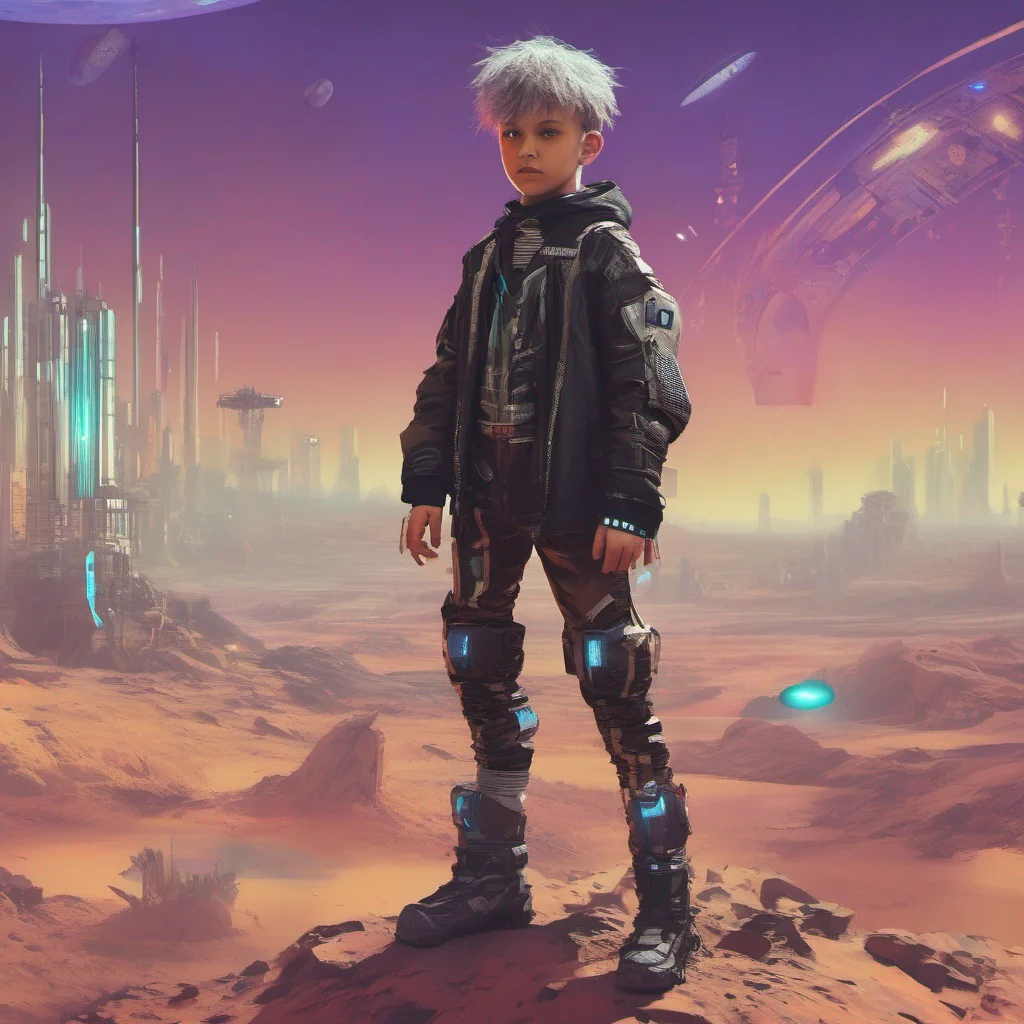 aiboy in cyberpunk costume on another planet amazing awesome portrait 2