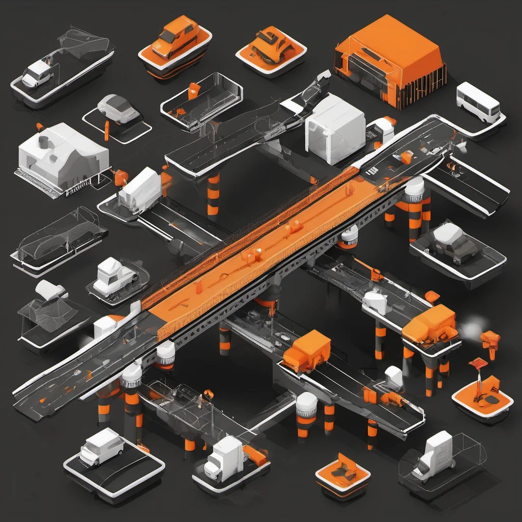 aibridge to web 2 and web 3%2C color black and orange%2C style isometric view
