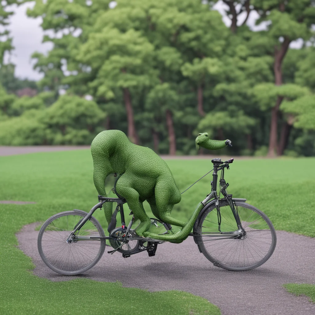 aibrontosaurus in a brompton folding bicycle  good looking trending fantastic 1