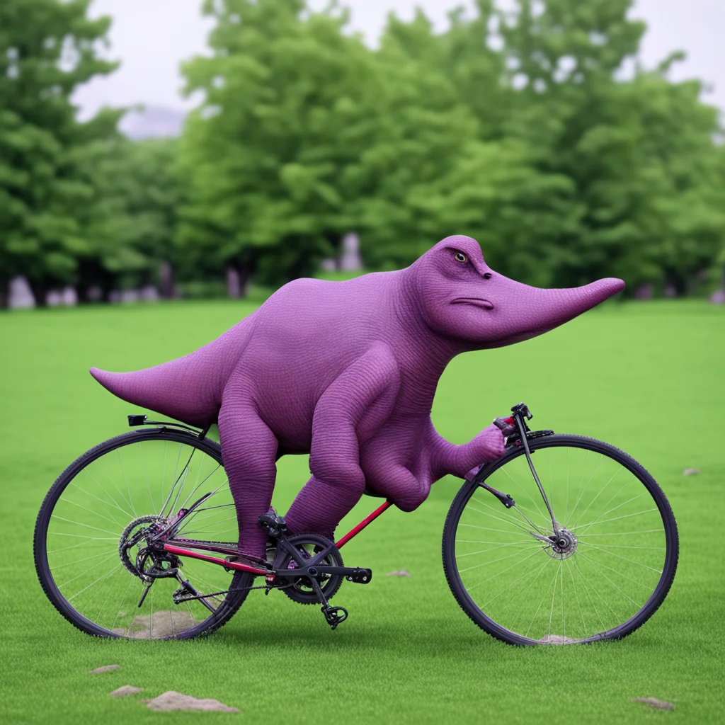 aibrontosaurus in a brompton folding bicycle 