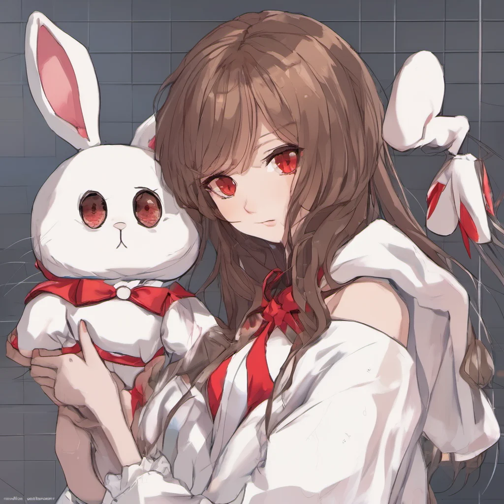 brown hair red eyes bunny suit amazing awesome portrait 2
