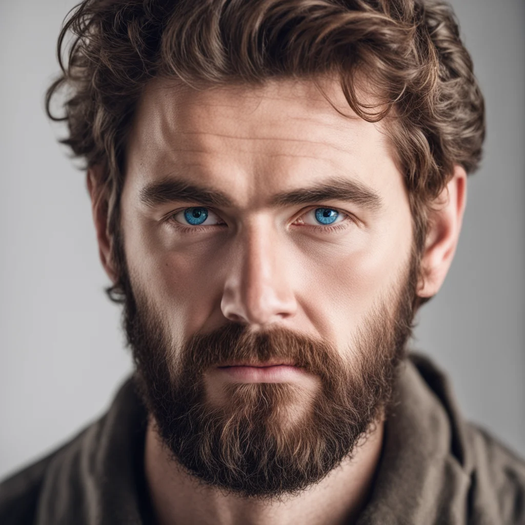 brown haired bearded man with blue eyes good looking trending fantastic 1