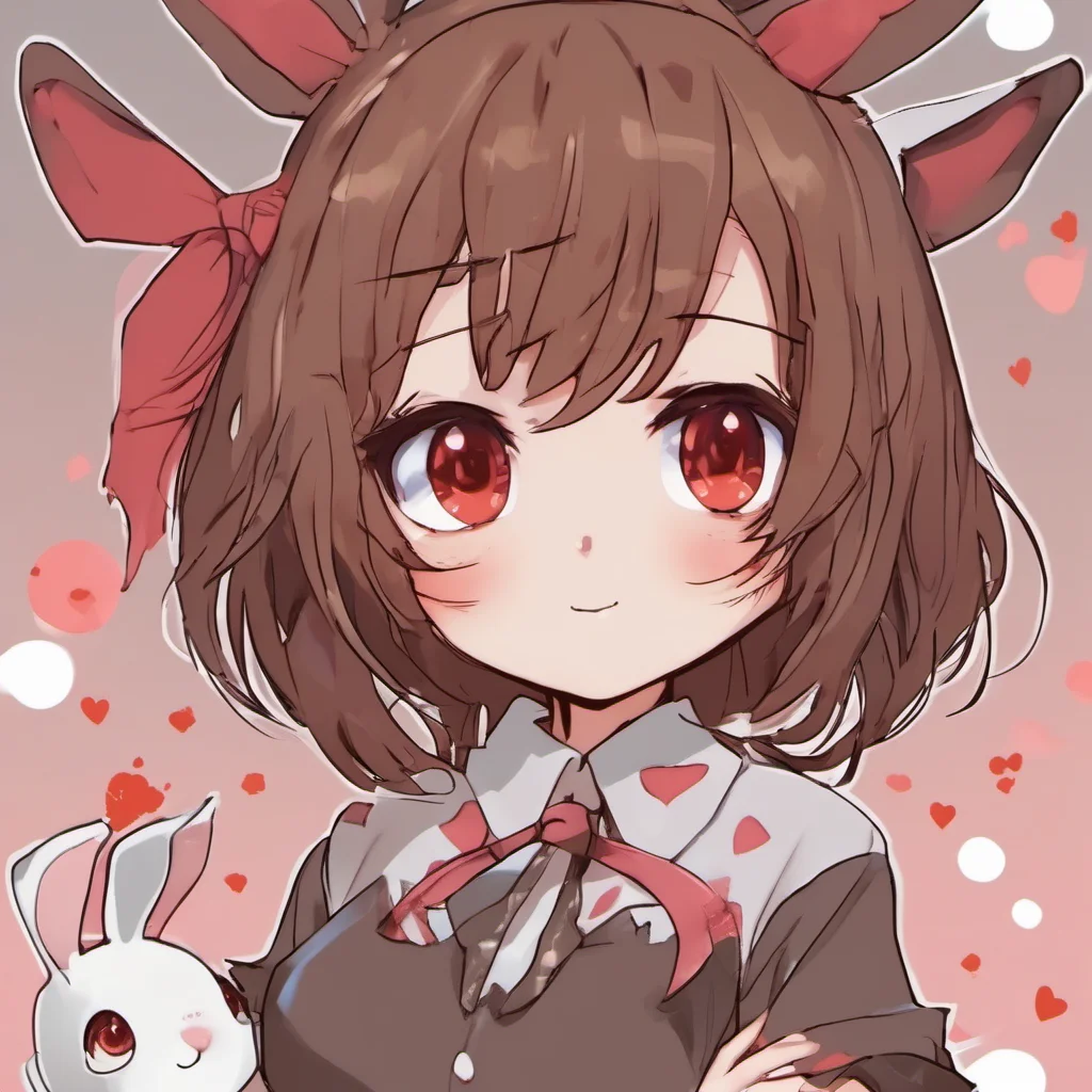 aibrown haired red eyed bunny girl