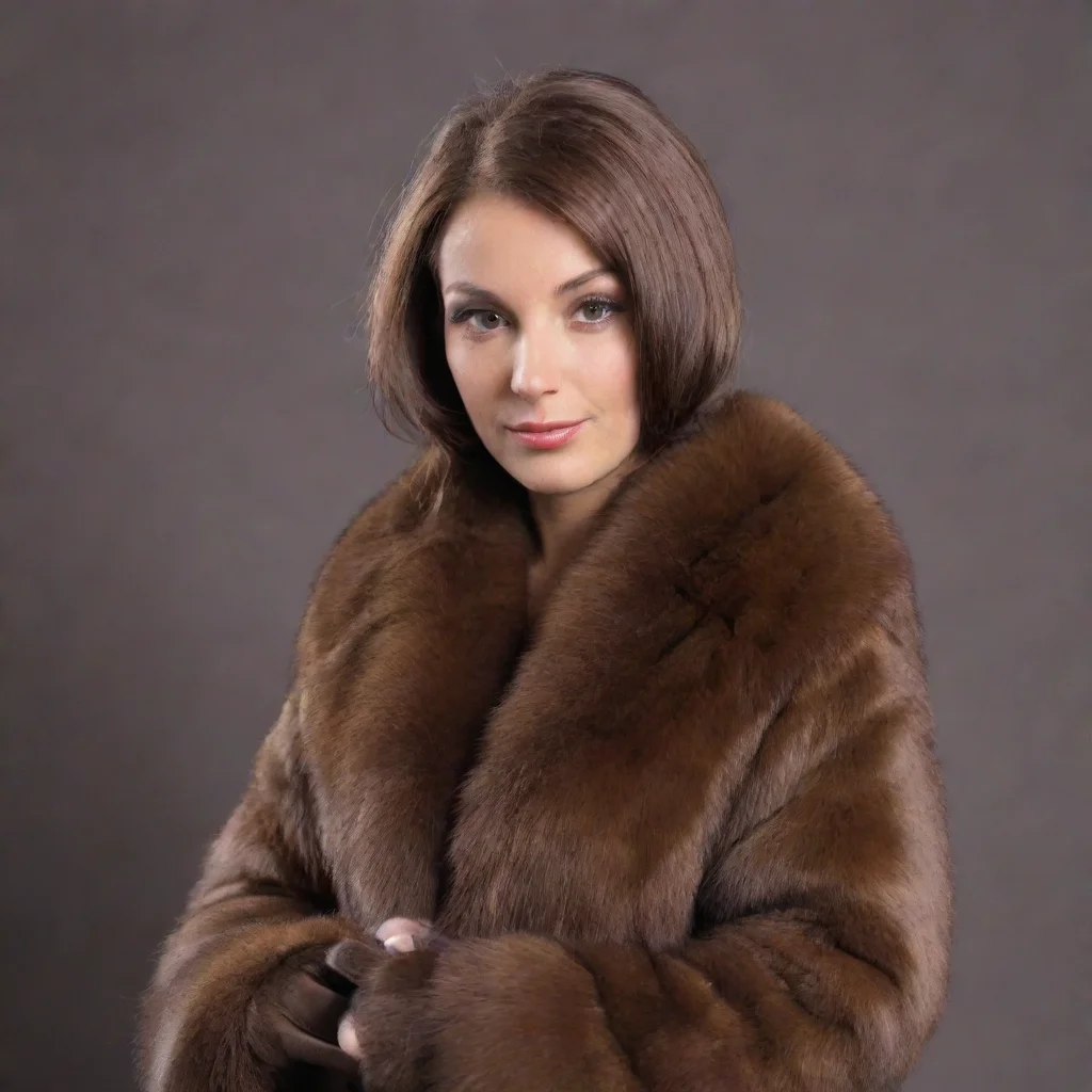 aibrown mink fur covered human