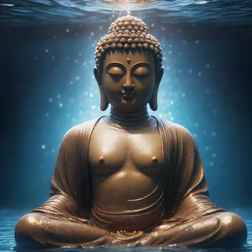 aibuddha made of water cinematic lighting hyper detailed cgsociety 8k high resolution symmetrical beautiful elegant waterc
