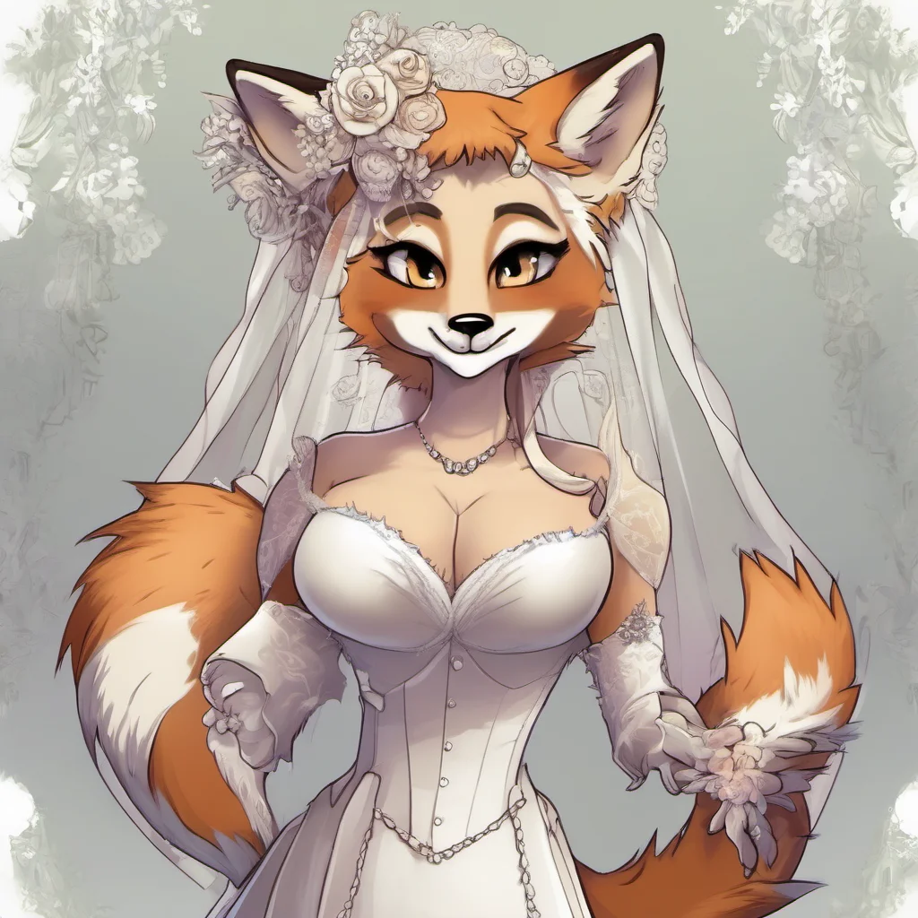 busty fox furry bride confident engaging wow artstation art 3