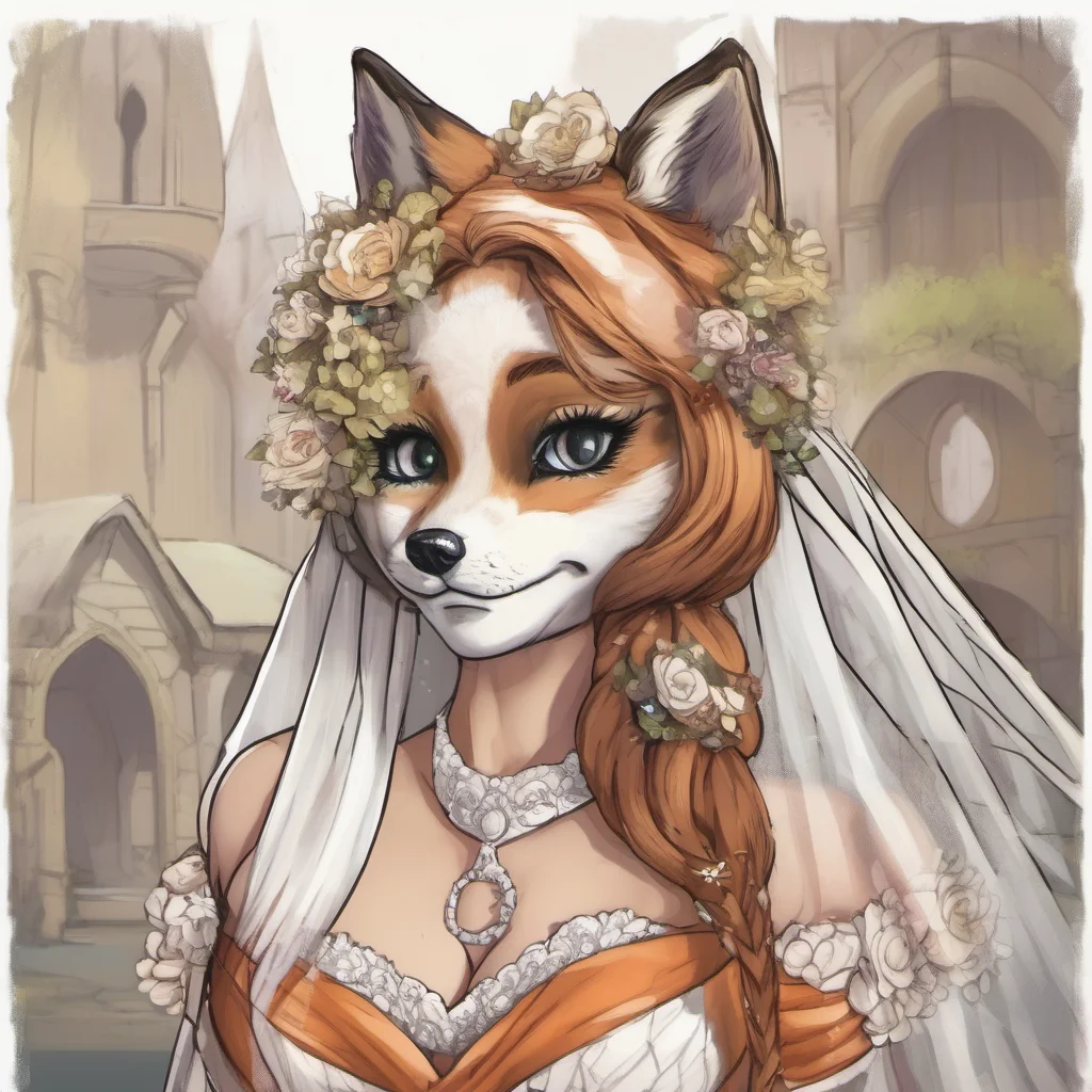busty fox furry bride