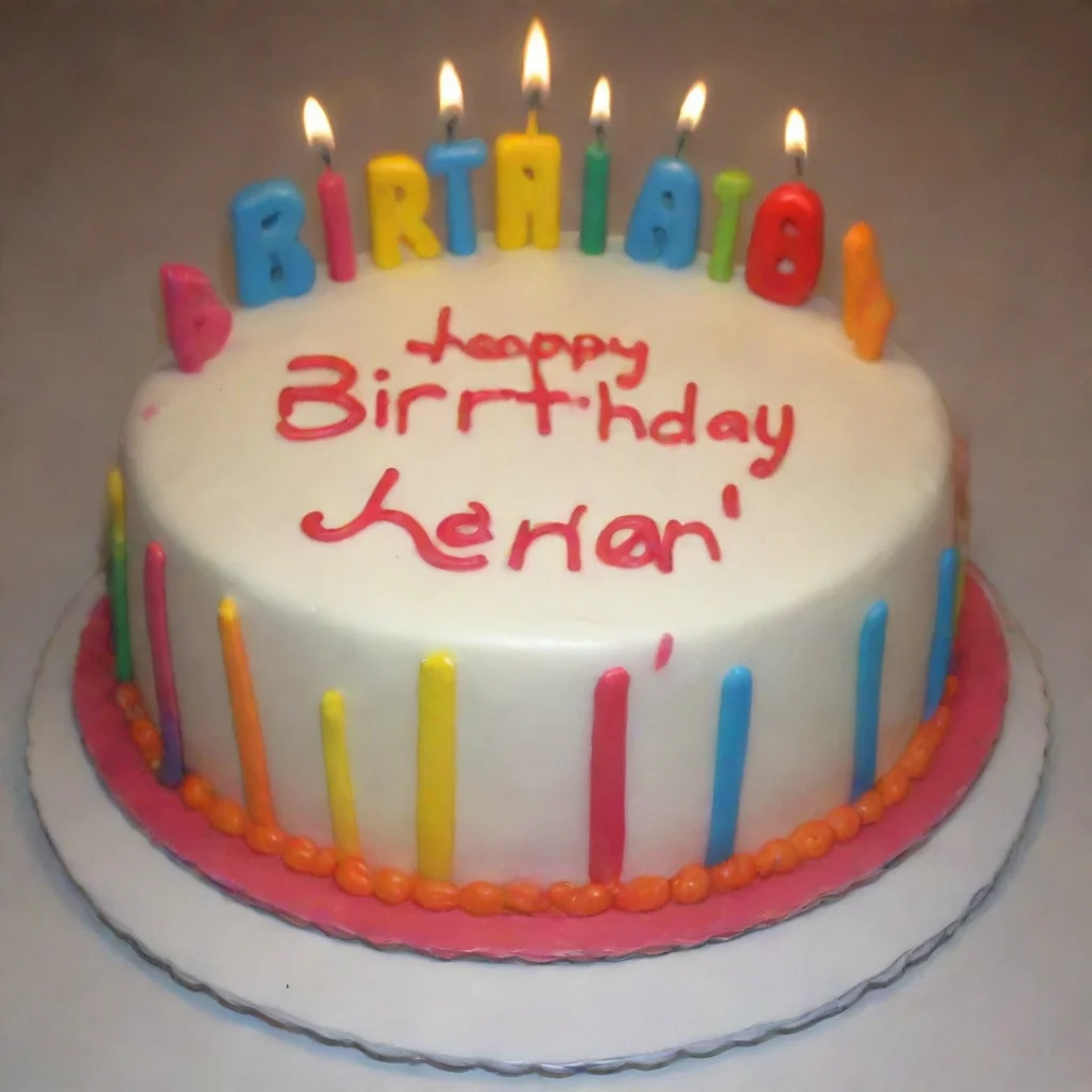cake happy birthday kerlan write on it