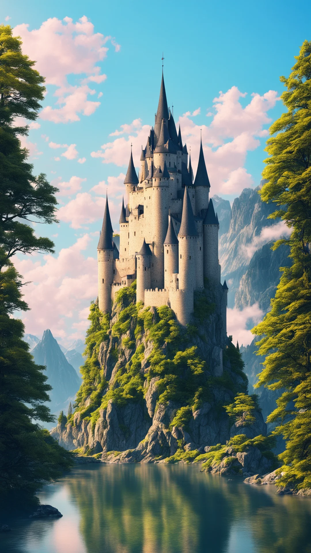 calm beautiful castle in a relaxing environment calm colors beauty scenery so epic confident engaging wow artstation art 3 tall