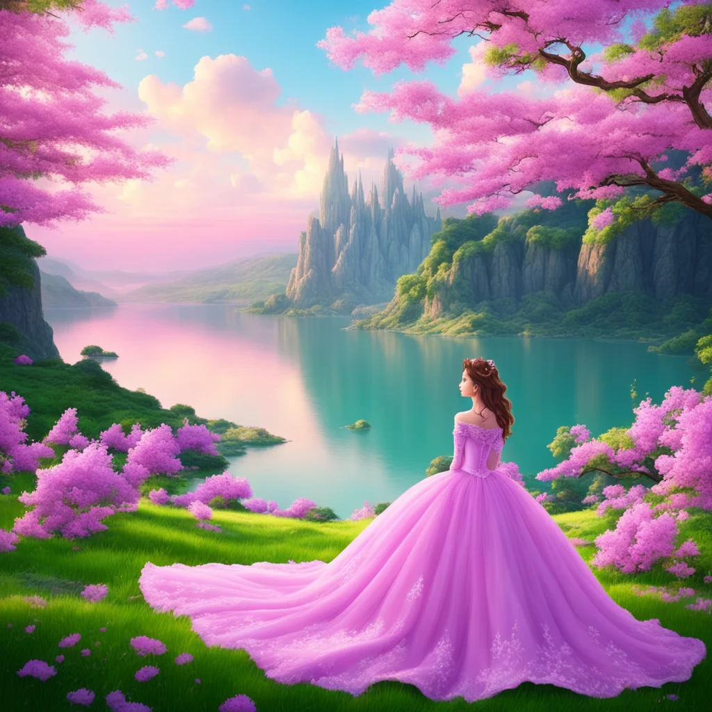 calm beautiful princess in a relaxing environment calm colors beauty scenery confident engaging wow artstation art 3