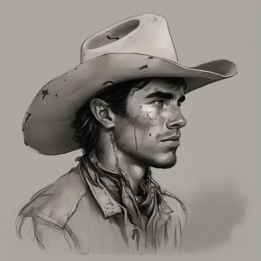 aican you generate a portrait of a 20 years old cowboy with an old bullet wound on his cheek please %3F amazing awesome portrait 2