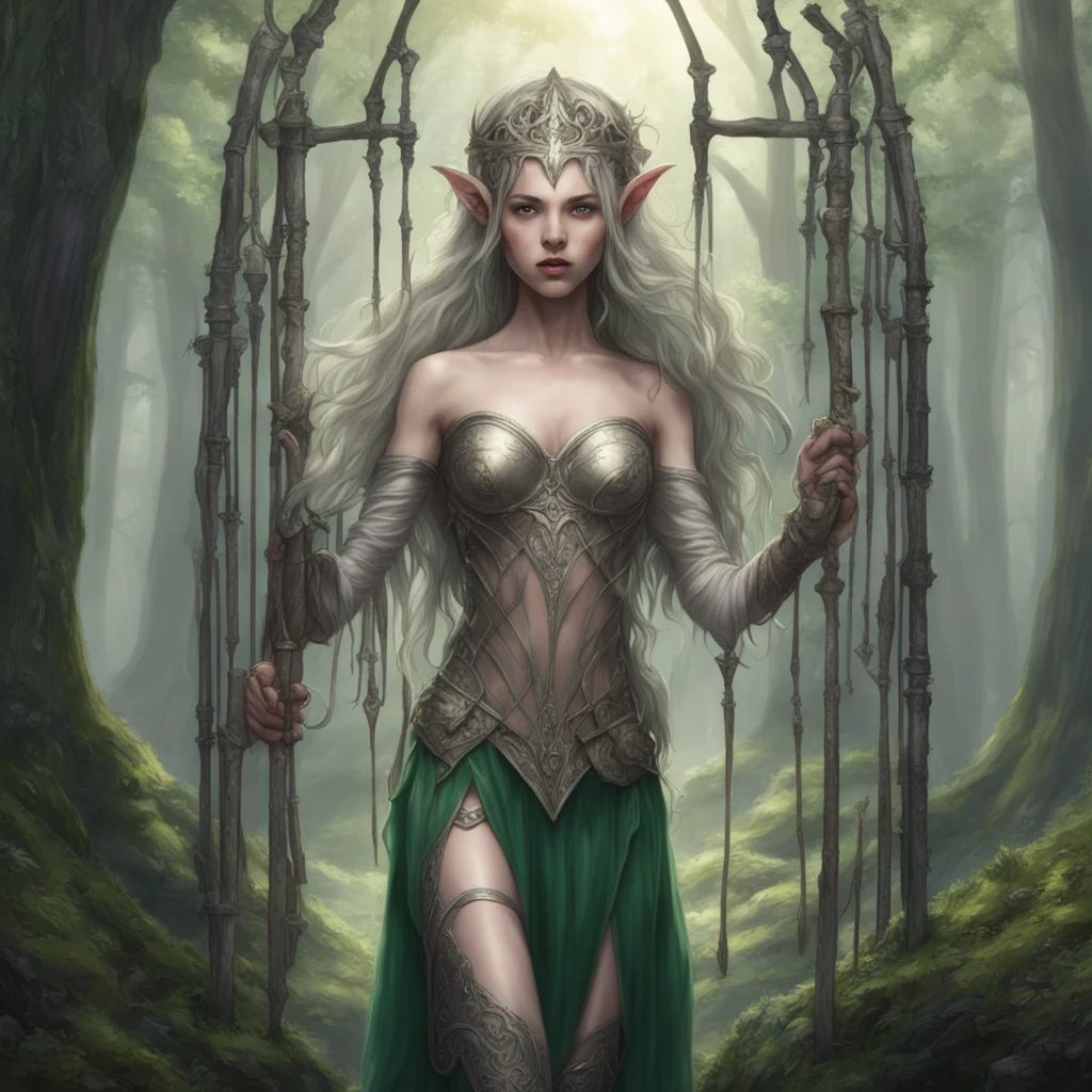 aicaptured elven princess carried in cage by giants